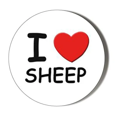 Image of Gift Insanity I LOVE SHEEP 58mm Novelty Badge