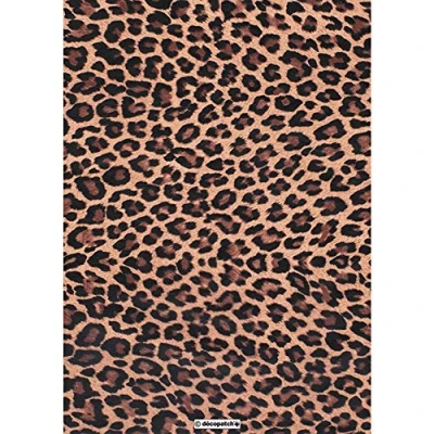 Image of Décopatch Ref FDA207O Leopard Animal Print Paper Pack Each Sheet 30 x 40cm, of 20 Sheets Best Used With Décopach Glue &amp; Varnish, Brown