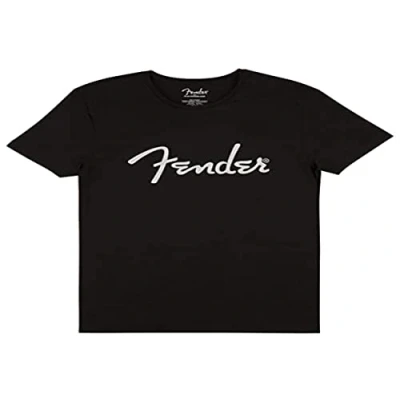 Image of Fender Spaghetti Logo T Shirt Size M Black