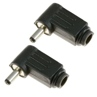 Image of 1.3mm x 3.5mm Male Plug Right Angle L Jack DC Power Tip Connector (Pack of 2)