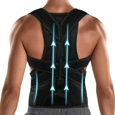 Image of ZCCZJS Back Brace Posture Corrector Straightener, Scoliosis and Hunchback Correction,Adjustable Trainer(Medium)