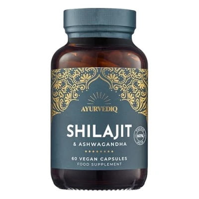 Image of Ayurvediq Wellness Pure Shilajit and Organic Ashwagandha Himalayan with High Strength Capsules Ayurveda Products