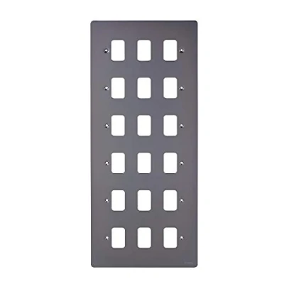 Image of Schneider Electric Ultimate Flat Plate 18 Gang Grid Faceplate, with Mounting Frame, GUG18GBN, Black Nickel