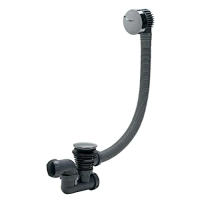 Image of Wirquin 30720356 Complete Set for Cable Bathtub Waste L.700 mm, Stainless steel, Grey, one Size