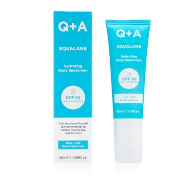 Image of Q+A Squalane SPF50 Hydrating Facial Sunscreen 50g