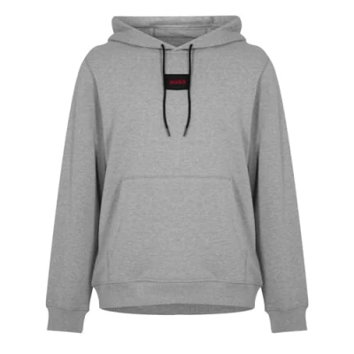 Image of HUGO Mens Boss Daratschi Hoodie Long Sleeve Hoody Top Open Grey S