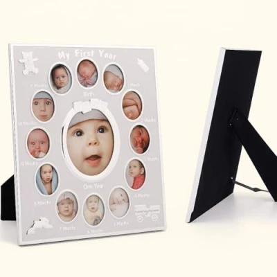 Image of Baby My First Year Multi Photo Frame Holds 13 Photos Set Newborn 12 Months Gift Beautiful Picture Cherish The Memories of Your Loved One for Life