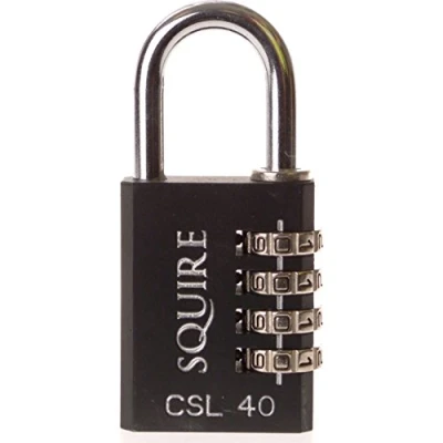 Image of Precise Engineered Henry Squire Combination Padlock Black 40mm [Pack of 1] w/3yr Rescu3® Warranty