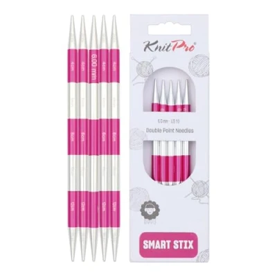 Image of KnitPro Knitting Pins: Double Ended:, Metal, Pink, 6mm