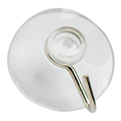 Image of Merriway BH02006 (10 Pcs) Clear Plastic Suction Wire Hook 50 mm (2 Inch) Pack of 10 Pieces