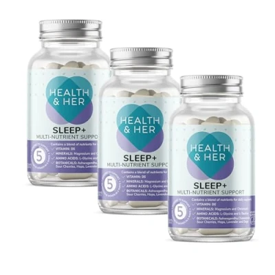 Image of Health &amp; Her Sleep+ Supplements for Women 3 Month Supply, 90 Capsules Women&#039;s Multivitamin with Lavender, Chamomile, Magnesium Vegan, Gluten Free, Vitamins