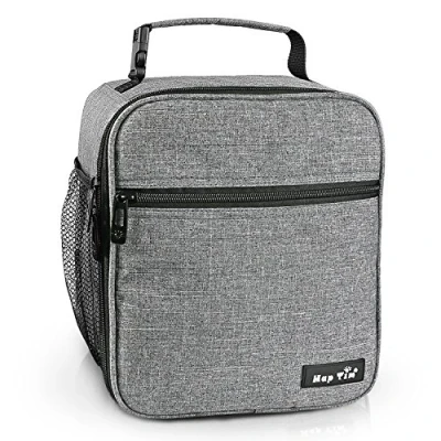 Image of Hap Tim Insulated Lunch Bag for Adults &amp; Kids, 6.5L Cool Boys Box Men Women, Tough Spacious Cooler Bento Boxes (Gray UK 18654 G)