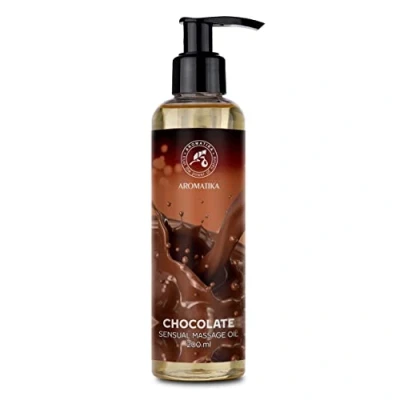 Image of Chocolate Sensual Massage Oil 200ml Blend of Almond and Grapeseed Oils Body for Him &amp; Her Couples Aromatherapy Edible Kissable Relaxing
