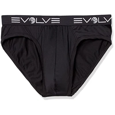 Image of Evolve Men&#039;s Sport Mesh 3 Pack No Show Brief, Black, M