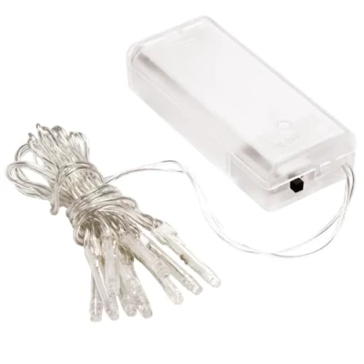 Image of 10 LED Fairy Lights, Warm White, Battery Operated, 3 mm Lamp Diameter, cm Distance