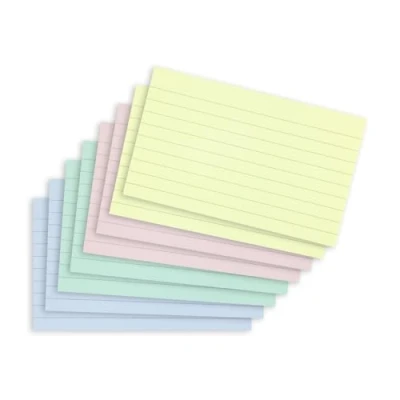 Image of SUMMIT Flash Cards, Lined Revision Pastel Assorted, 7.5 x 12.5 cm, 400 Pack