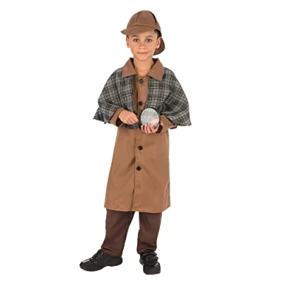Image of Bristol Novelty CF237M Detective Boy (Medium) Costume, Brown, 5 6 Years Old