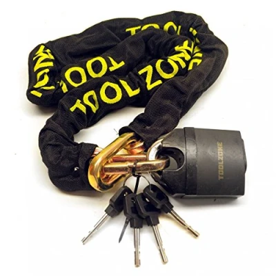 Image of Motorcycle Bike Motorbike Security Chain Disc Lock Heavy Duty Padlock 1.1m TE149
