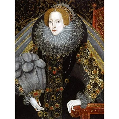 Image of Queen Elizabeth I England Portrait Painting Royal Historic Large Print Poster Wall Art Decor Picture