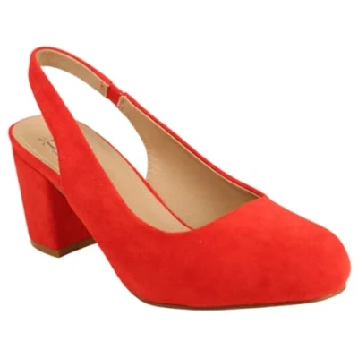 Image of Womens Mid High Block Heels Slingback Strap Court Shoes Mary Jane Ladies Comfort Work Pumps Formal Smart Office Low Heeled Strappy Slip On Dolly Wide Fit