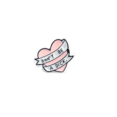 Image of Don&#039;t Be A D*ck Pastel Pink Heart Enamel Pin