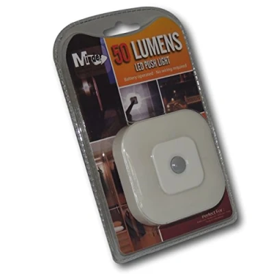 Image of EPOSGEAR Minder Stick On Adhesive LED Push Button Activated Indoor light Perfect for use in Kitchens, Cupboards, Wardrobes, Closets and other low areas (1 Square)