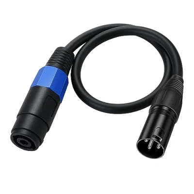 Image of Halokny Speakon to XLR Speaker Cable, 3 Pin Male Female Audio Adapter for DJ/PA Cord with Twist Lock (Speakon F M 50cm/1.6Feet)