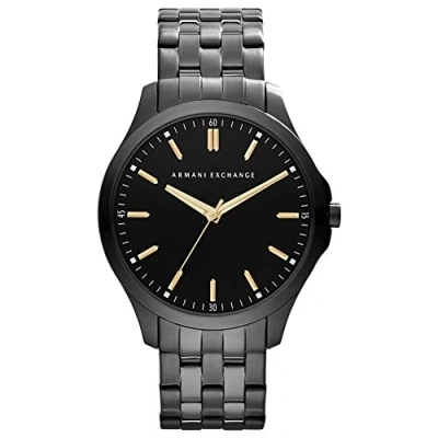 Image of Armani Exchange Watch for Men, Three Hand Movement, 45 mm Black Stainless Steel Case with a Strap, AX2144