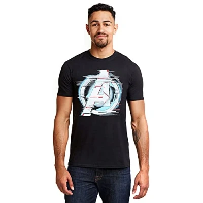 Image of Marvel Men&#039;s Endgame Quantum Logo T Shirt, Black (Black Blk), S UK
