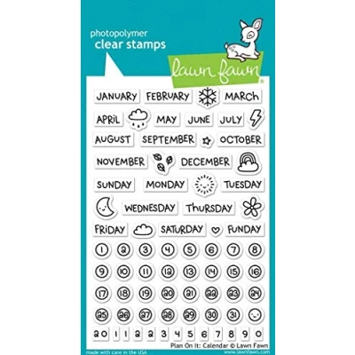 Image of Lawn Fawn Plan On It: Calendar 4&quot;x6&quot; Clear Stamps LF1177