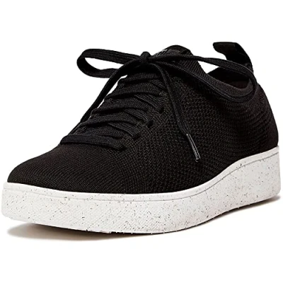 Image of Fitflop Women&#039;s Rally e01 Multi Knit Trainers Sneaker, Black, 6 UK