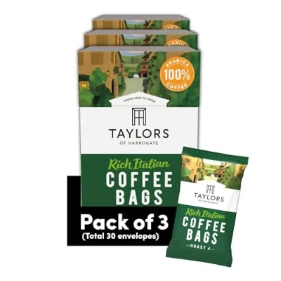 Image of Taylors of Harrogate Rich Italian Coffee Bags, 3 Boxes 10 (Total 30 Bags)