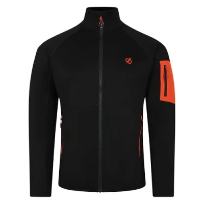 Image of Dare 2b Allusion Core Str stretch full zip fleece. Featuring recycled materials and Ilus fabric. Suitable for walking hiking. Black