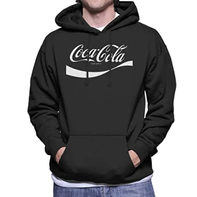 Image of All+Every Coca Cola 1941 Swoosh Logo Men&#039;s Hooded Sweatshirt Black