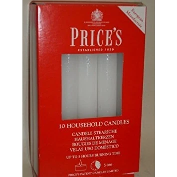 Image of 4 X Prices Patent Candles Household Candles, Pack of 10, White