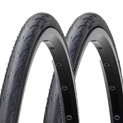 Image of Laxzo ® Pair 700 x 25c 25 622 Tyres with 3mm Antipuncture Protection 60TPI for Cycle Race Road Racing Touring Bicycle Bike (Pack of 2)