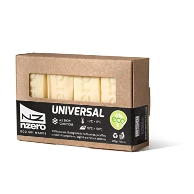 Image of NZERO Organic Universal Wax Bars for Skis and Snowboards Pack ECO 4x 50g Natural all types of snow, White 5C/ 5C