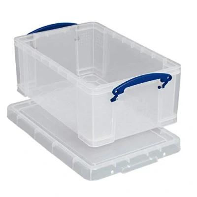 Image of Really Useful Box Storage 3.0 Litres for 18 CDs/10 DVDs Transparent Pack of 3