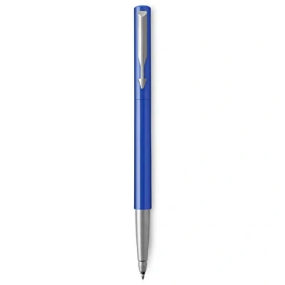 Image of Parker Vector Rollerball Pen Blue with Chrome Trim Medium Point Ink Gift Box