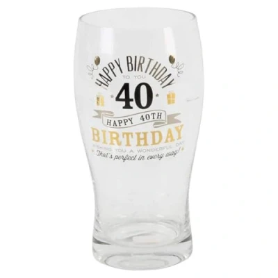 Image of Widdop Signography 40th Birthday Pint Glass (G32340)
