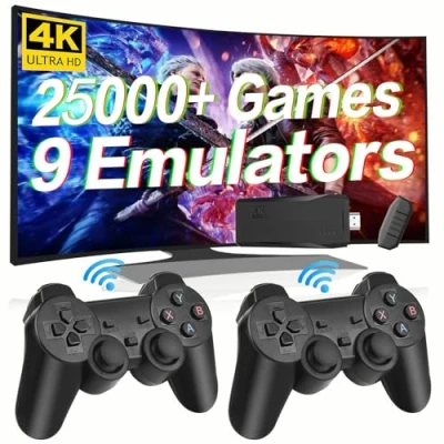 Image of HeavenBird Wireless Retro Game Console, Plug &amp; Play Video TV Stick with 20000+ Games, 64G, 10 Emulators, 4K HDMI Nostalgia for TV, Dual 2.4G Controllers