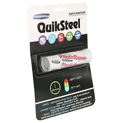 Image of Blue Magic Quiksteel White Plastic Instant Repair Epoxy Putty Weld Filler 2oz