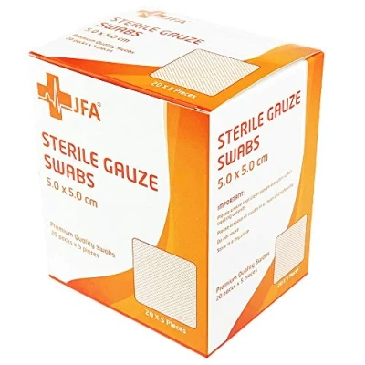 Image of Premium Sterile Gauze Swabs 5cm x Pack of 100