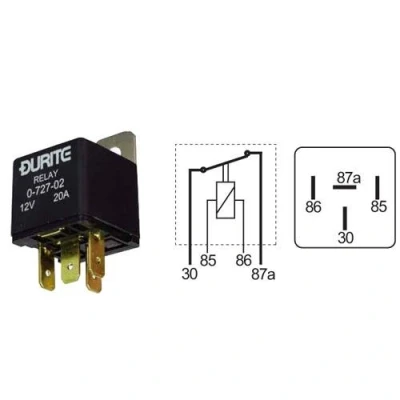 Image of Durite Relay Mini Normally Closed 20 amp 12 volt Cd1 0 727 02