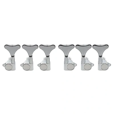Image of Musiclily 3x3 Sealed Bass Tuners Tuning Pegs Keys Machine Heads Set for 5/6 String Electric Bass, Chrome