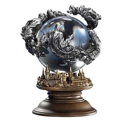 Image of The Noble Collection Harry Potter Dementors Crystal Ball 5in (12.5cm) Pewter around Hogwarts Castle Officially Licensed Film Set Movie Props Gifts