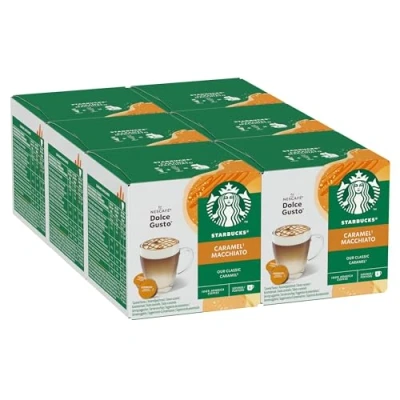 Image of STARBUCKS Caramel Macchiato by NESCAFÉ Dolce Gusto, 72 Coffee Pods (6 packs), Flavoured