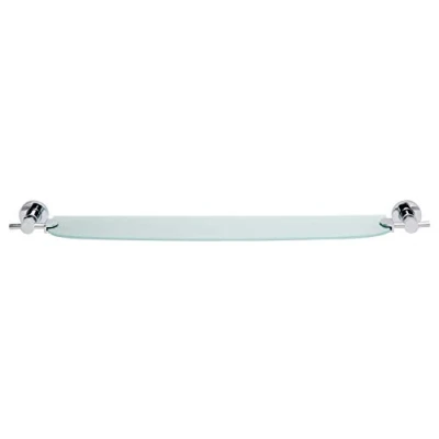 Image of tesa® Loxx Glass Wall Shelf, high Gloss Chromed Metal, self Adhesive, Adhesive mounting Technology, 150 mm x 700 50