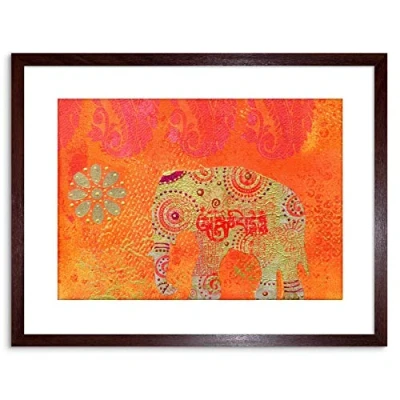Image of Wee Blue Coo 9x7 &#039;&#039; DT INDIAN COLLAGE ELEPHANT FRAMED ART PRINT PICTURE MOUNT PHOTO F97X290