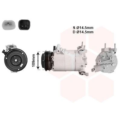 Image of 1333040, 1379474, 1388316, 1432750, 1432767 AC Compressor VAN WEZEL *** IR PLUS 1800K392 12V PAG 46 R134a with accessories FORD: Focus 3, 2